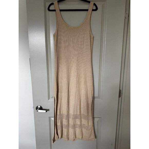 Seafolly Australia Terrain Knit Dress in Sands Size Large Midi Sleeveless - Picture 3 of 8